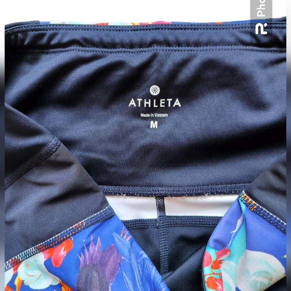 Athleta blu tropical precision legging high rise mesh details size M - Picture 13 of 14